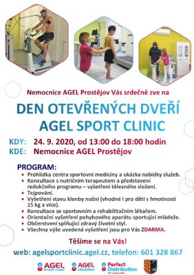 Den otevřených dveří na AGEL Sport Clinic 24. 9. 2020