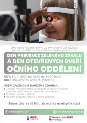 Den prevence zeleného zákalu a den otevřených dveří očního oddělení