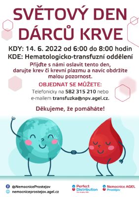 Zveme Vás na Světový den dárců krve.