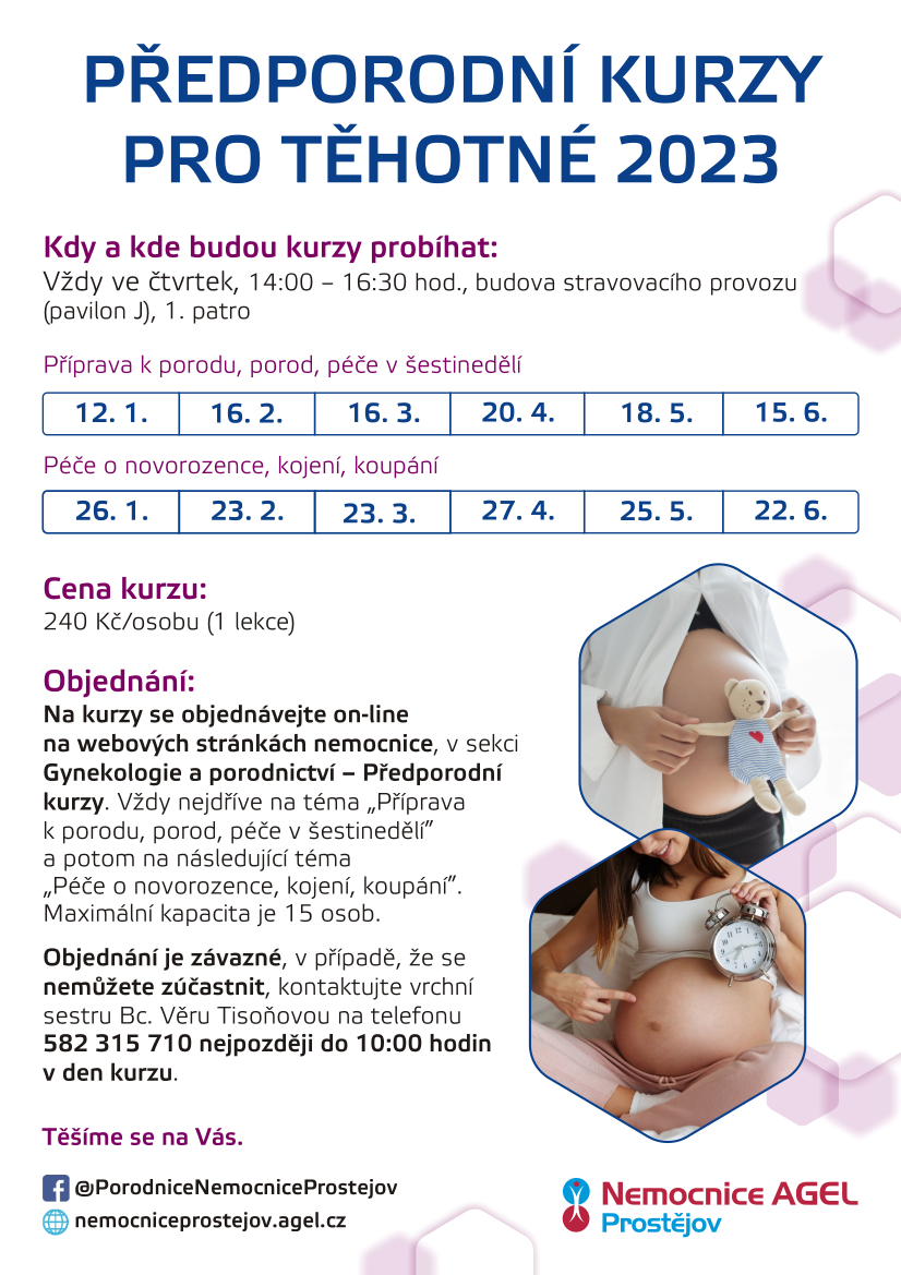 Předporodní kurzy pro těhotné 2023